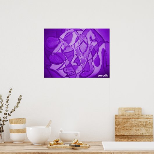 Ultraviolette moderne Abstrakte Kunst Poster (Küche)