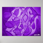 Ultraviolette moderne Abstrakte Kunst Poster (Vorne)