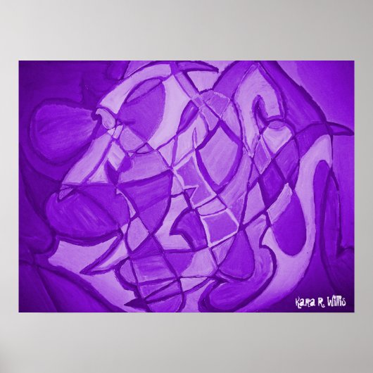 Ultraviolette moderne Abstrakte Kunst Poster (Vorne)