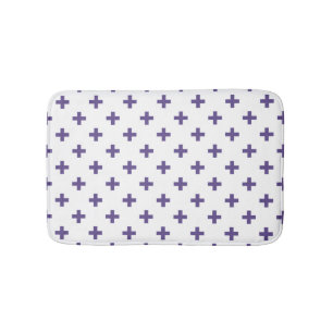 Ultraviolette Polka kreuzt auf Weiß Badematte