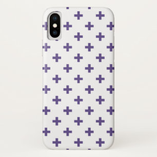 Ultraviolette Polka kreuzt auf Weiß Case-Mate iPhone Hülle