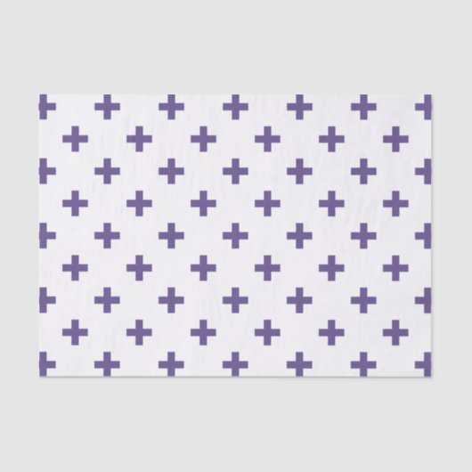 Ultraviolette Polka kreuzt auf Weiß Seidenpapier (Vorderseite)