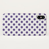 Ultraviolette Polka-Punkte auf weiß Case-Mate iPhone Hülle (Rückseite (Horizontal))