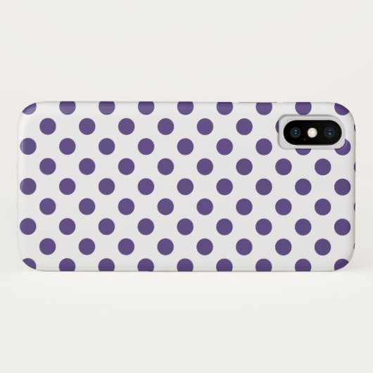 Ultraviolette Polka-Punkte auf weiß Case-Mate iPhone Hülle (Rückseite (Horizontal))