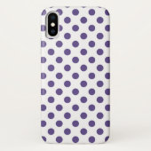 Ultraviolette Polka-Punkte auf weiß Case-Mate iPhone Hülle (Rückseite)