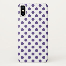 Ultraviolette Polka-Punkte auf weiß Case-Mate iPhone Hülle