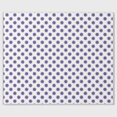 Ultraviolette Polka-Punkte auf weiß Geschenkpapier (Flach)