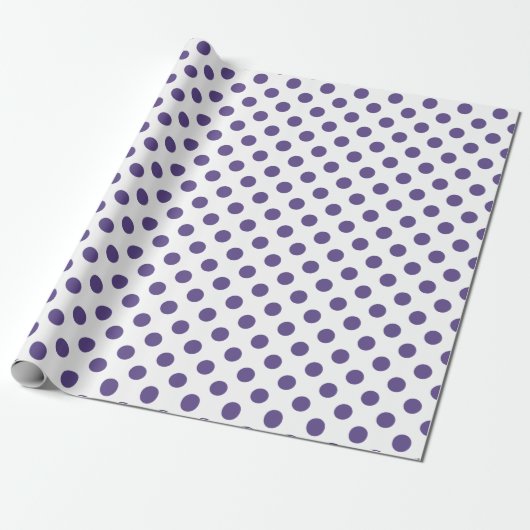 Ultraviolette Polka-Punkte auf weiß Geschenkpapier (Ungerollt)