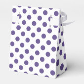 Ultraviolette Polka-Punkte auf weiß Geschenkschachtel (Rückseite)