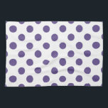 Ultraviolette Polka-Punkte auf weiß Küchentuch<br><div class="desc">Pantone's Farbe des Jahres für 2018 ist ultraviolett.</div>