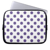 Ultraviolette Polka-Punkte auf weiß Laptopschutzhülle (Vorderseite)