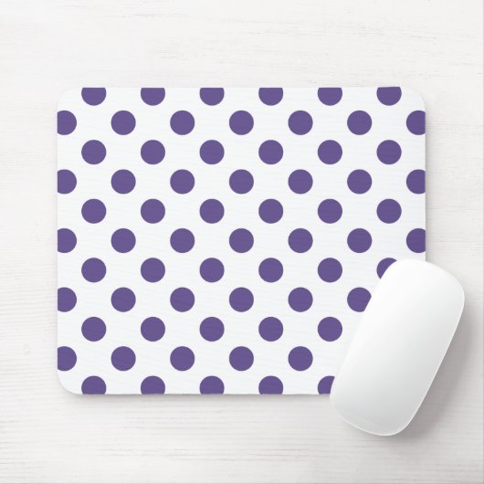 Ultraviolette Polka-Punkte auf weiß Mousepad (Mit Mouse)