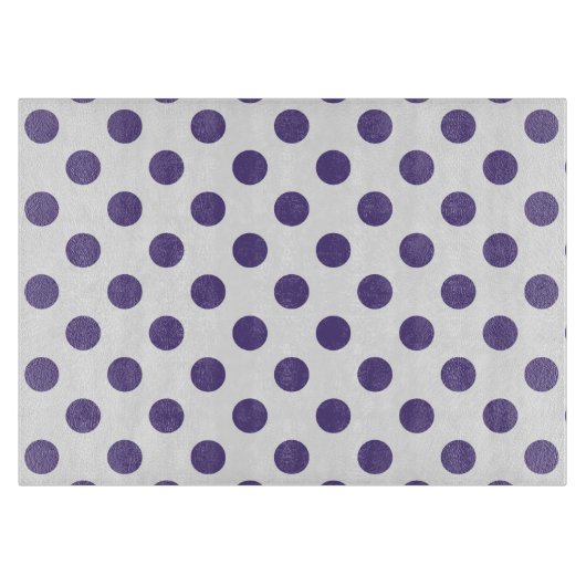 Ultraviolette Polka-Punkte auf weiß Schneidebrett (Vorderseite)
