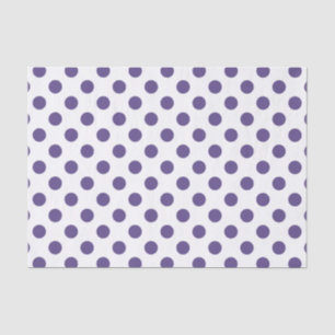 Ultraviolette Polka-Punkte auf weiß Seidenpapier