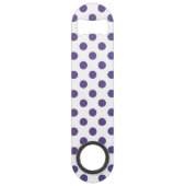 Ultraviolette Polka-Punkte auf weiß Speed Flaschenöffner (Rückseite)
