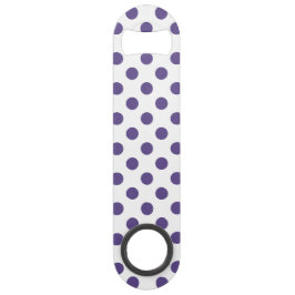 Ultraviolette Polka-Punkte auf weiß Speed Flaschenöffner