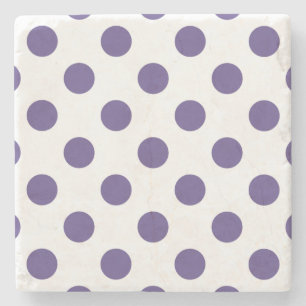 Ultraviolette Polka-Punkte auf weiß Steinuntersetzer