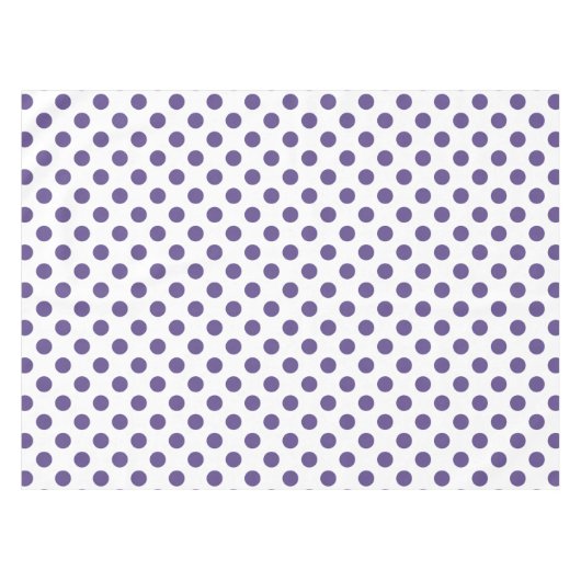 Ultraviolette Polka-Punkte auf weiß Tischdecke (Vorderseite (Horizontal))
