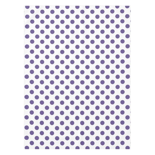 Ultraviolette Polka-Punkte auf weiß Tischdecke (Vorderseite)