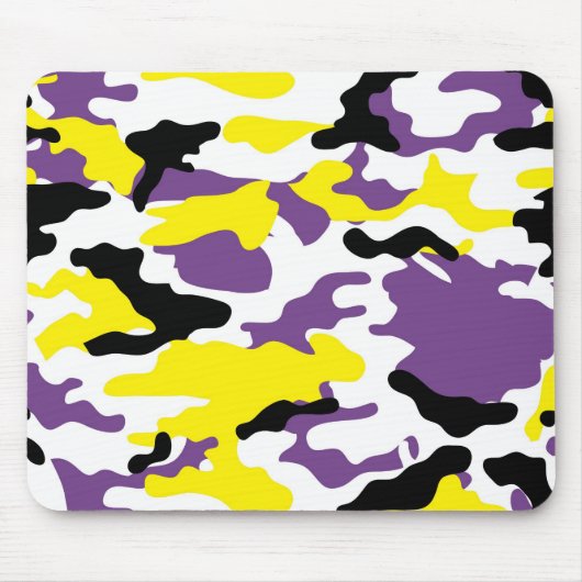 Ultraviolette und goldene gelbe Camouflage Mousepad (Vorne)
