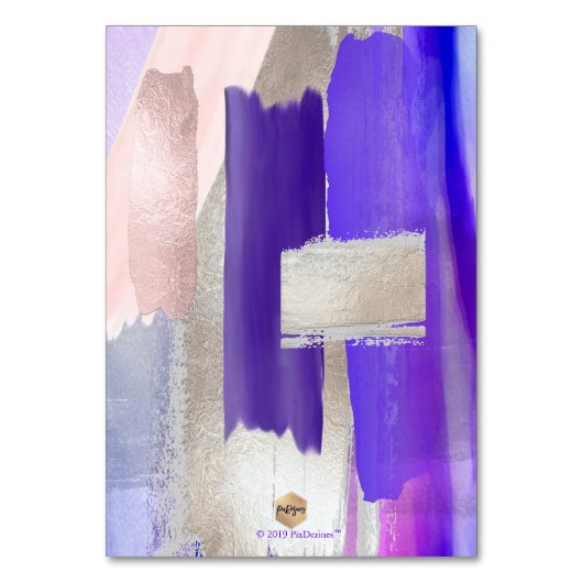 Ultraviolette Wasserfarbe Button an Bord Tischnummer (Rückseite)