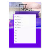 Ultraviolette Wasserfarbe Button an Bord Tischnummer (Vorderseite)