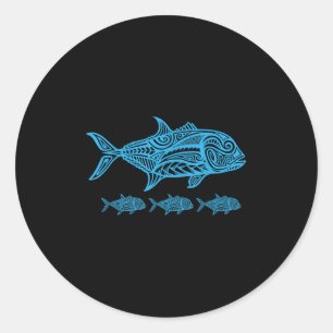 Ulua-Angeln Native Hawaiian - Hawaiianischer Stamm Runder Aufkleber