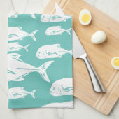 Ulua papio Hawaiian fish school - Fischen Geschirrtuch (Viertel Falte)