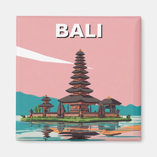 Ulun Danu Bali Indonesia Reisen Abstrakt Magnet (Vorne)