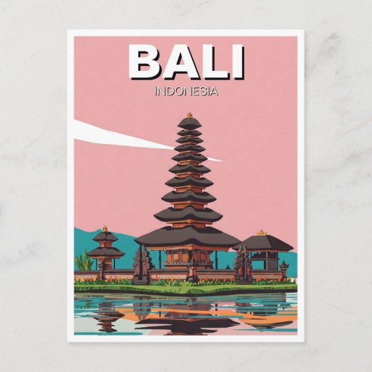 Ulun Danu Bali Indonesia Reisen Abstrakt Postkarte (Vorderseite)