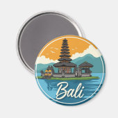 Ulun Danu Bali Indonesia Travel Abstract Magnet (Vorderseite/Rückseite)