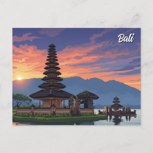 Ulun Danu Bali Indonesia Travel Feiertagspostkarte