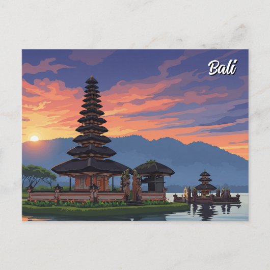 Ulun Danu Bali Indonesia Travel Feiertagspostkarte (Vorderseite)