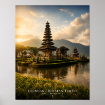 Ulundanu Beratan Tempel Bali Poster