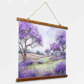 Ulupalakua Jacaranda Trees Wandteppich Mit Holzrahmen (Gewinkelt)