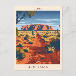Uluru Australia Elegante Art Vintage Postkarte