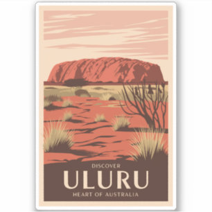 Uluru Australia Reisen Art Vintag Aufkleber
