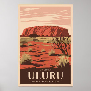 Uluru Australia Reisen Art Vintag Poster