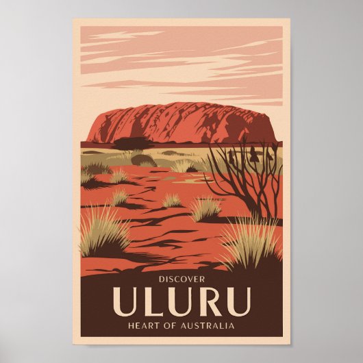Uluru Australia Reisen Art Vintag Poster (Vorne)