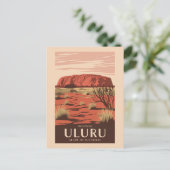 Uluru Australia Reisen Art Vintag Postkarte (Stehend Vorderseite)