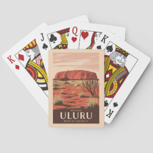 Uluru Australia Reisen Art Vintag Spielkarten