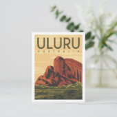 Uluru Australien Berühmter Reiseort Illustration Postkarte (Stehend Vorderseite)