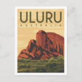 Uluru Australien Berühmter Reiseort Illustration Postkarte (Vorderseite)