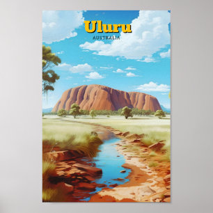 Uluru Australien Italien Vintage Travel Poster