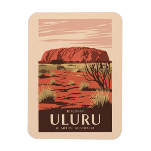 Uluru Australien Reise Kunst Vintage Magnet