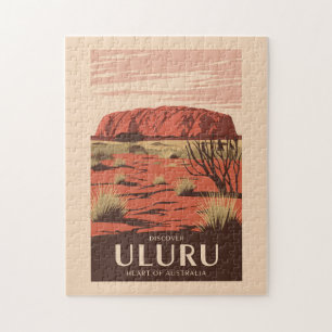 Uluru Australien Reise Kunst Vintage Puzzle