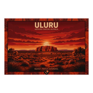 Uluru Australien Reiseplakat - Nördliches Gebiet Poster