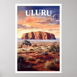 Uluru Australien Vintage Reise Poster