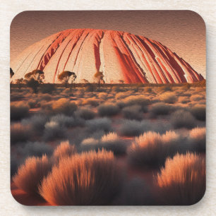 Uluru "Ayers Rock" Australia Oil Paint, Getränkeuntersetzer