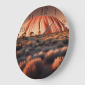 Uluru "Ayers Rock" Australia Oil Paint, Große Wanduhr (Winkel)